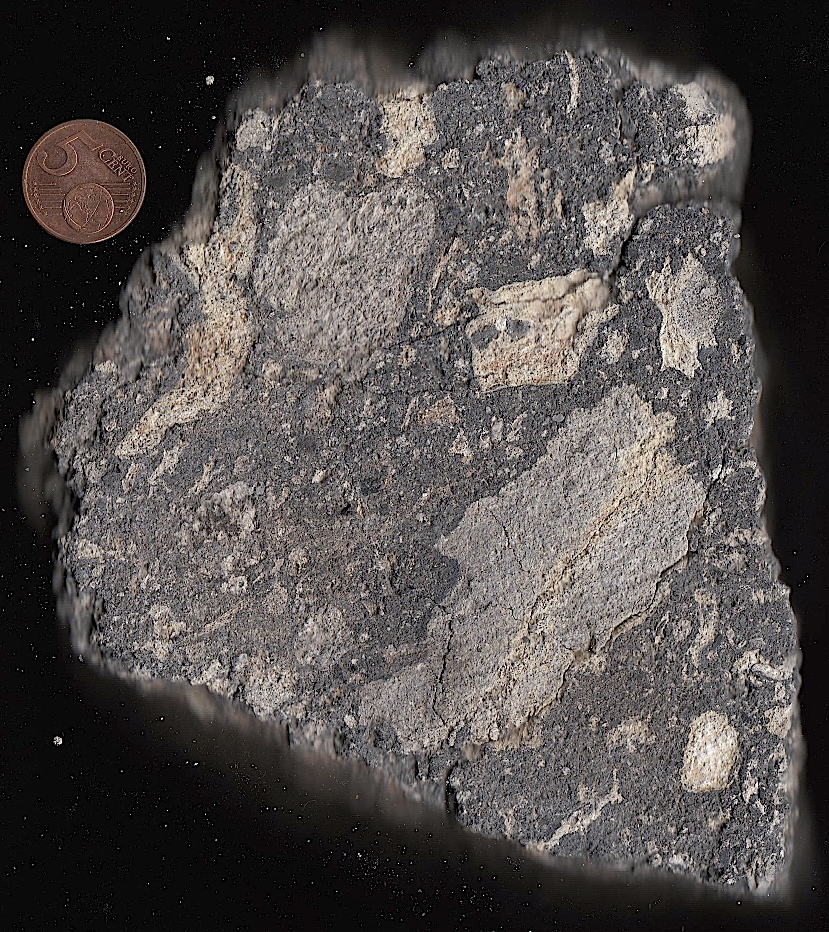 a typical suevite sample from the Ries crater, Germany