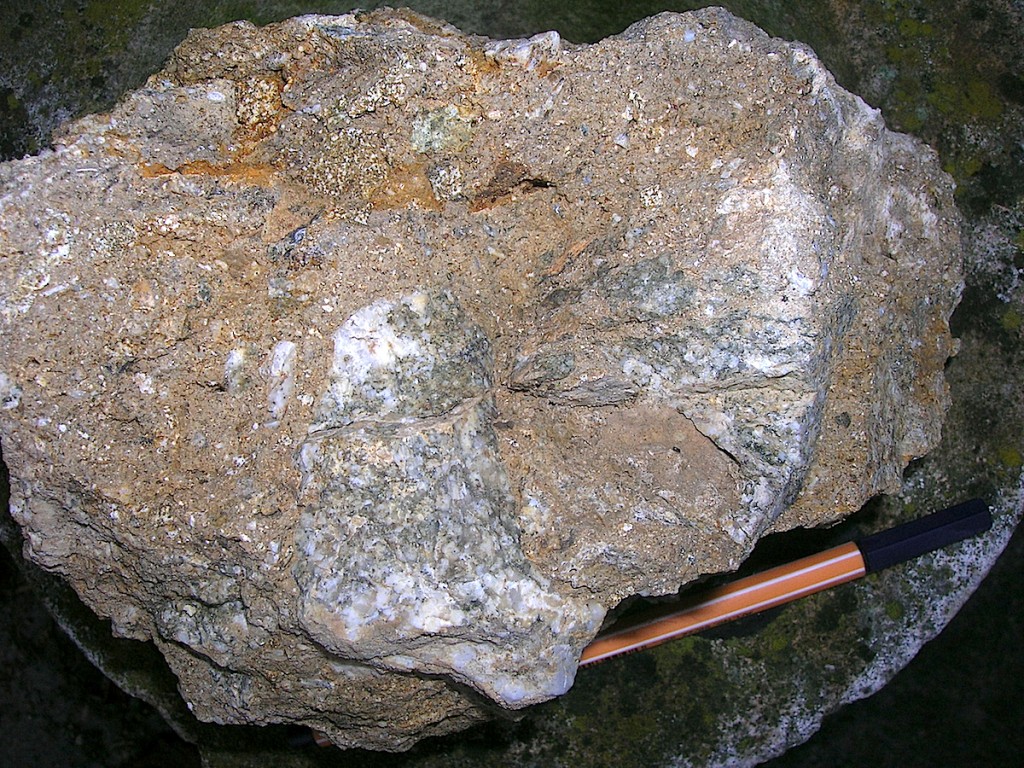 Ries crater, polymictic crystalline breccia, inner ring, Wengenhausen