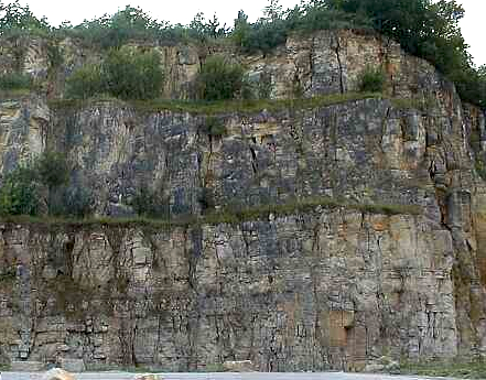 massive limestones at the rim of the Ries impact structure