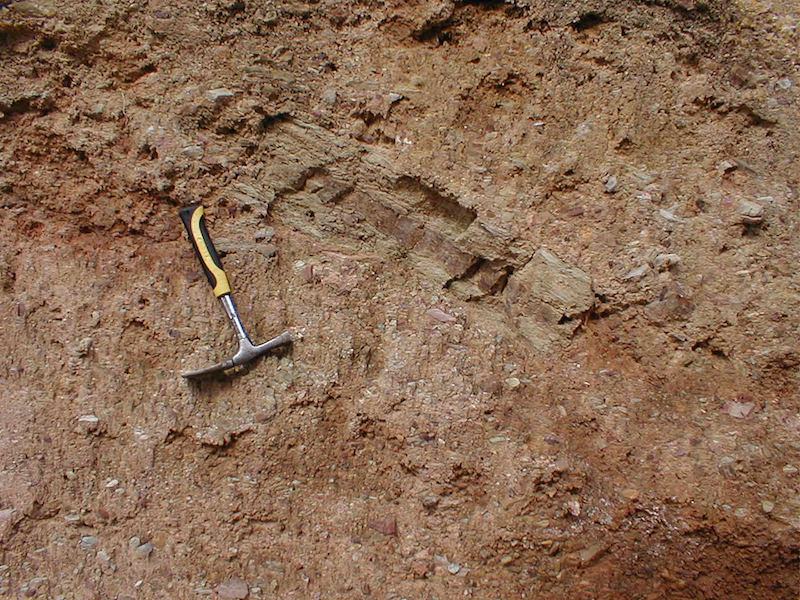 block of Ribota dolomite within the Tertiary diamictite