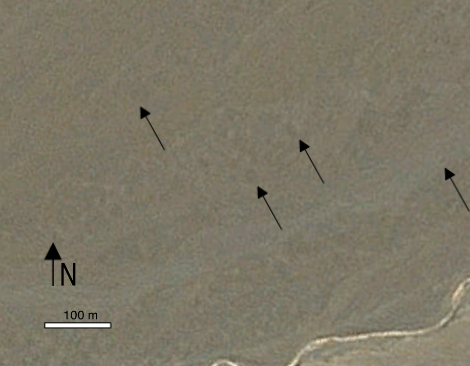 Google Earth imagery of the Kighly crater field