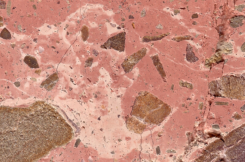 typical texture of an impact breccia, suevite, Rubielos de la Cérida