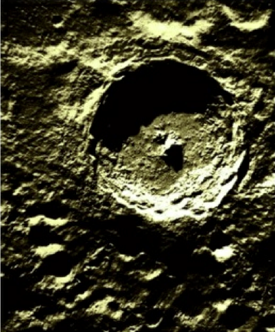 central-uplift crater Tycho on the Moon