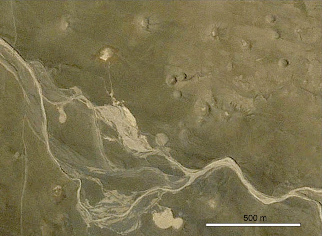 Google Earth imagery of the NNE-1 crater group