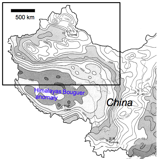 gravity map of the northern part of China