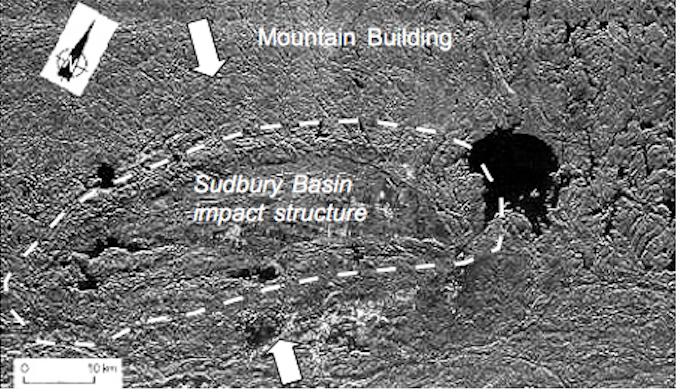 the Sudbury impact structure from space