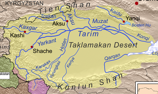 Taklamakan basin  and the Tarim River