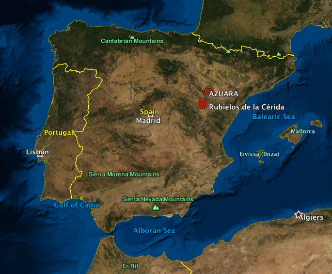 Map of Spain Azuara Rubielos de la Cérida